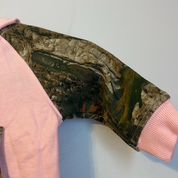 Bass Pro Shop Outdoor Kids True Timber Raglan Pink and Camo Hoodie Zip size 3M - Picture 7 of 12
